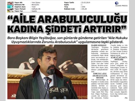 BASINDA BAROMUZ ("Aile Arabuluculuğu Kadına Şiddeti Artırır")