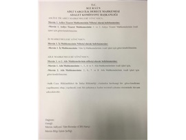 MERSİN ADLİYESİ SULH HUKUK MAHKEMELERİ NÖBET LİSTESİ