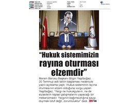 BASINDA BAROMUZ (Yeşilboğaz :"Yargı Sopa Olarak Kullanılmamalı")