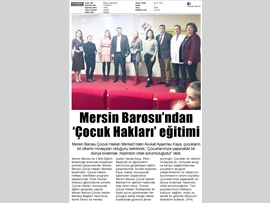 BASINDA BAROMUZ ('Çocuk Hakları Haftası’ etkinlikleri programı kapsamında, Mersin Final Okulları İlköğretim Okulu öğrencilerine yönelik ‘Çocuk Hakları’ konulu eğitim çalışmamız)