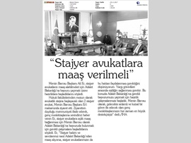 BASINDA BAROMUZ (Baro Başkanımız Av. Ali Er, "Stajyer Avukatlara Maaş Verilmeli")