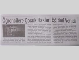 ÖĞRENCİLERE ÇOCUK HAKLARI EĞİTİMİ VERİLDİ