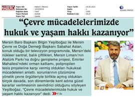 Yeşilboğaz: "Çevre mücadelemizde hukuk ve yaşam hakkı kazanıyor"