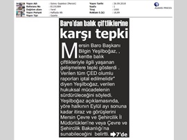 BASINDA BAROMUZ (Balık Çiftliğine Tepki)