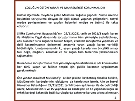 ÇOCUĞUN ÜSTÜN YARAI VE MAHREMİYETİ KORUNMALIDIR