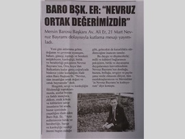 BASINDA BAROMUZ (Baro Başkanımızın Nevruz Bayramı Mesajı) 22.03.2018