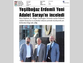 BASINDA BAROMUZ (Baro Başkanımız Erdemli Yeni Adalet Sarayı'nda İncelemelerde Bulundu)