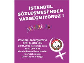 İSTANBUL SÖZLEŞMESİ'Nİ GERİ ALMAK İÇİN DANIŞTAY'DA OLACAĞIAZ