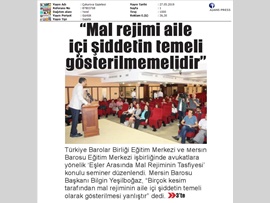 BASINDA BAROMUZ (Aile Hukuku ve Mal Rejimi Semineri Düzenlendi)