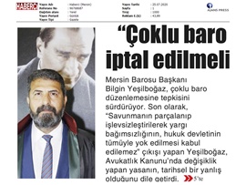 BASINDA BAROMUZ (Başkanımızdan Lozan Antlaşması Yıldönümü Mesajı)