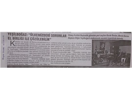 BASINDA BAROMUZ (Yeşilboğaz: "Ülkemizin Sorunlarını El Birliğiyle Çözebiliriz")