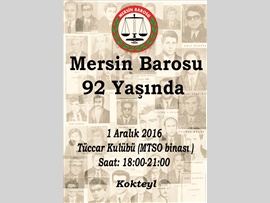 Mersin Barosu 92 Yaşında.