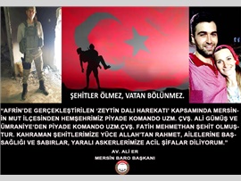 "ŞEHİTLER ÖLMEZ, VATAN BÖLÜNMEZ"