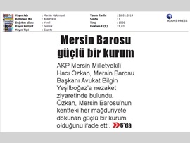 BASINDA BAROMUZ (Milletvekili Hacı Özkan'dan Baro Başkanımıza Ziyaret)
