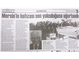 BASINDA BAROMUZ (Av. Şinasi Develi Son Yolculuğuna Uğurlandı)