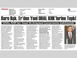 BASINDA BAROMUZ (Başkanımızın 695 ve 696 Sayılı OHAL KHK'larını Değerlendirdi)