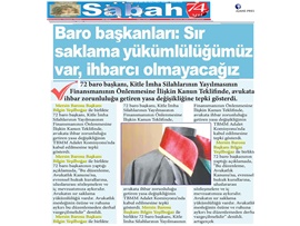 Barolardan "İhbar Zorunluluğu" yasasına tepki: "Sır saklama yükümlülüğümüz var, ihbarcı olmayacağız"