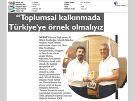 BASINDA BAROMUZ (Baro Başkanımızdan Mezitli Bld. Bşk. Neşet Tarhan'a Ziyaret)
