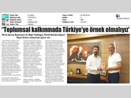 BASINDA BAROMUZ (Baro Başkanımızdan Mezitli Bld. Bşk. Neşet Tarhan'a Ziyaret)