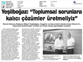 BASINDA BAROMUZ (Baro Başkanımızdan Mezitli Bld. Bşk. Neşet Tarhan'a Ziyaret)