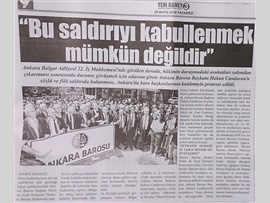 BASINDA BAROMUZ (Ankara Barosu Başkanına Yapılan Saldırı Protesto Edildi)