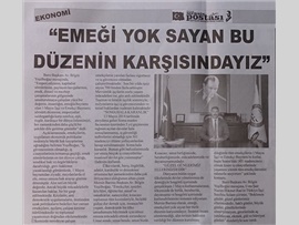 BASINDA BAROMUZ (Yeşilboğaz: "Emeği Yok Sayan Düzenin Karşısındayız")