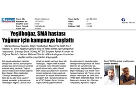 Baromuz SMA Tİp-1 hastası Yağmur Deniz için kampanya başlattı