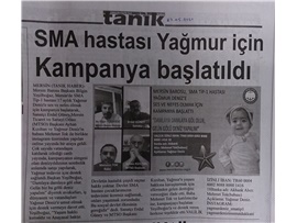 Baromuz SMA Tİp-1 hastası Yağmur Deniz için kampanya başlattı