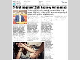 BASINDA BAROMUZ (Şiddet Mağduru 12 Bin Kadın Oy Kullanamadı)
