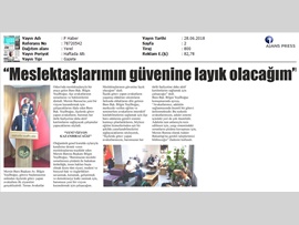 BASINDA BAROMUZ (Baro Bşk. Bilgin Yeşilboğaz: "Meslektaşlarımın Güvenine Layık Olacağım")