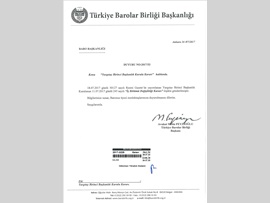 Türkiye Barolar Birliği Başkanlığından "Yargıtay Birinci Başkanlık Kurulu Kararı" Hakkında.