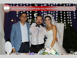 BARO BAŞKANIMIZ AV.ALİ ER, AV.SEÇKİN DOĞU GÜÇLÜ'NÜN DÜĞÜN MERASİMİNE KATILDI.
