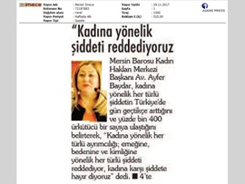 BASINDA BAROMUZ (Kadın Hakları Merkezimizin, Kadına Yönelik Şiddet Hakkında Basın Açıklaması)