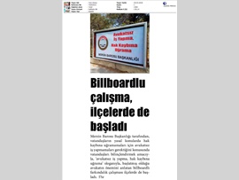 BASINDA BAROMUZ (Billboardlı Farkındlık Çalışması İlçelerde Başladı)