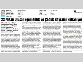 BASINDA BAROMUZ (23 Nisan Ulusal Egemenlik ve Çocuk Bayramı Mesajı)