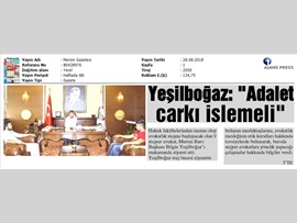 BASINDA BAROMUZ (Baro Başkanı Bilgin Yeşilboğaz: "Adalet Çarkı Dönmeli)