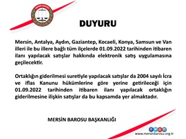İLANI YAPILACAK SATIŞLAR HAKKINDA