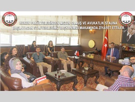 HUKUK FAKÜLTELERİNDEN MEZUN OLMUŞ VE AVUKATLIK STAJINA BAŞLAYACAK STAJYERLERİMİZ BAŞKANIMIZI MAKAMINDA ZİYARET ETTİLER.