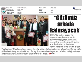 BASINDA  BAROMUZ (Yeşilboğaz, 'Adaletin Yılmaz Neferleri Olduğu Sürece, Gözümüz Arkada Kalmayacak')