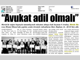 BASINDA BAROMUZ (Yemin Töreni- Av. Ali Er, "Avukat Adil Olmalı" )