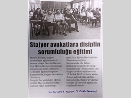 BASINDA BAROMUZ (Stajyer Avukatlara "2017-2018 1. Dönem Eğitim Programı") 21.10.2017