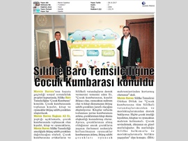 BASINDA BAROMUZ (Silifke Baro Temsilciliğimize Çocuk Kumbarası Konuldu)