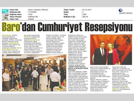 BASINDA BAROMUZ (Baromuz Cumhuriyet Bayramı Resepsiyonu Düzenledi) 30.10.2017