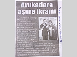 BAROMUZDA MUHARREM AYI NEDENİYLE AVUKATLARIMIZA AŞURE İKRAMI YAPILDI