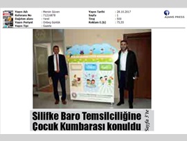 BASINDA BAROMUZ (Silifke Baro Temsilciliğimize Çocuk Kumbarası Konuldu)