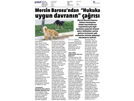 Mersin Barosu'ndan belediyelere, "Hukuka uygun davranın" çağrısı