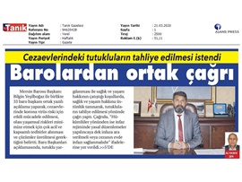 BASINDA BAROMUZ (BAROLAR: "KORONA VİRÜS NEDENİYLE CEZAEVLERİ BOŞALTILMALI")