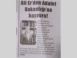 BASINDA BAROMUZ (Baro Bşk. Er: "Geç Gelen  Adalet, Adalet Değildir")