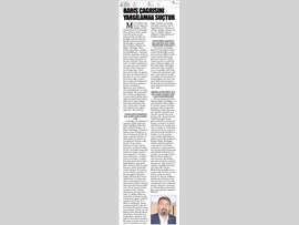 BASINDA BAROMUZ (Baro Başkanımızın 1 Eylül Dünya Barış Günü Mesajı)