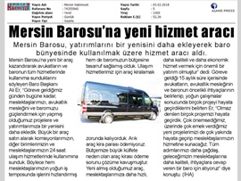 BASINDA BAROMUZ (Mersin Barosu Yeni Hizmet Aracı Aldı)